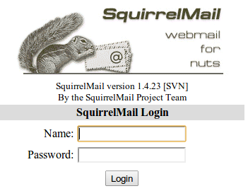 Squirrelmail login page